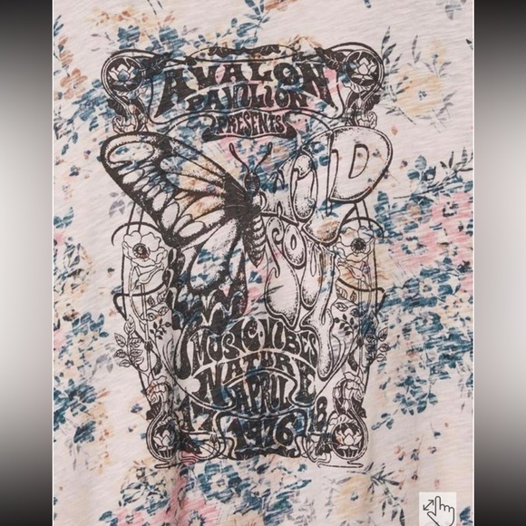 Torrid graphic tee floral butterfly 2X new without tags vintage look music vibes - Picture 2 of 4